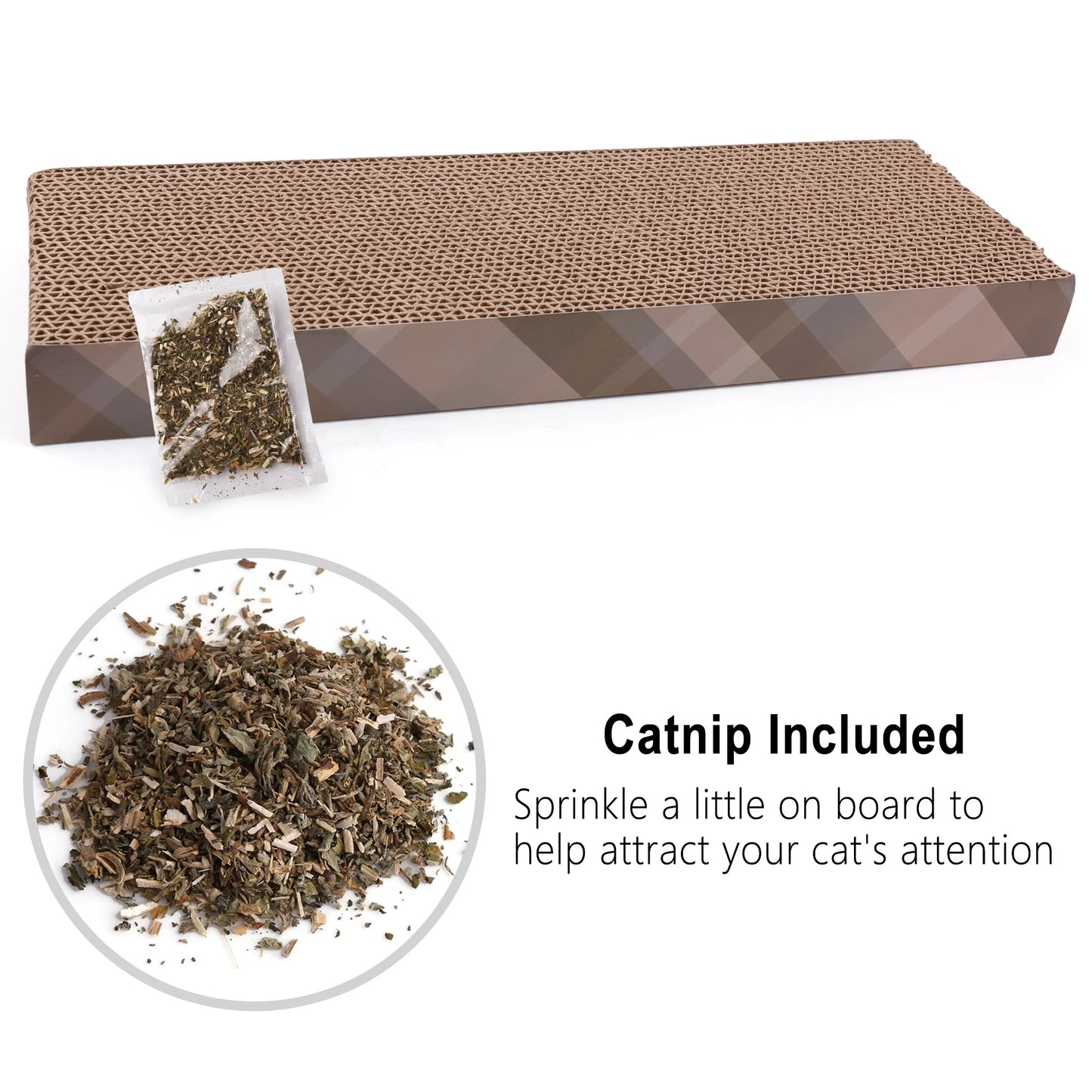 2 Small Cat Scratcher Cardboard with Catnip, 15.8X4.8 In