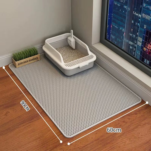 90X60CM Cat Litter Mat Waterproof Double Layer Pet Litter Box Mat Pet Toilet Cat Mat Nonslip Sand Cat Washable Mat Pet Clean