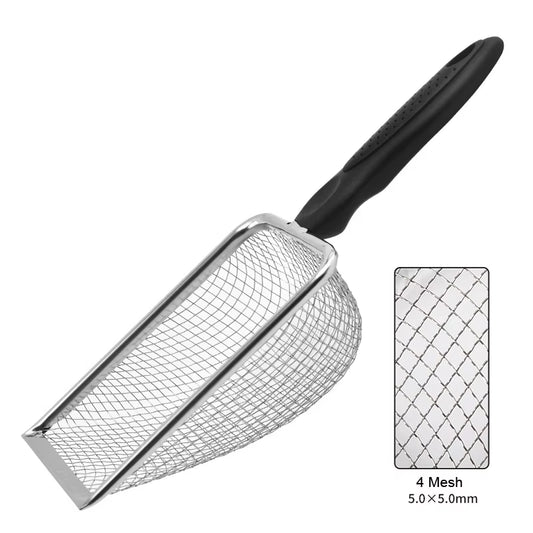 1PC Pet Cleaning Tools Stainless Steel Feces Shovel Net Cat Litter Shovel Reptiles Lizard Sand Shovel Mesh Screen Fecal Spoon